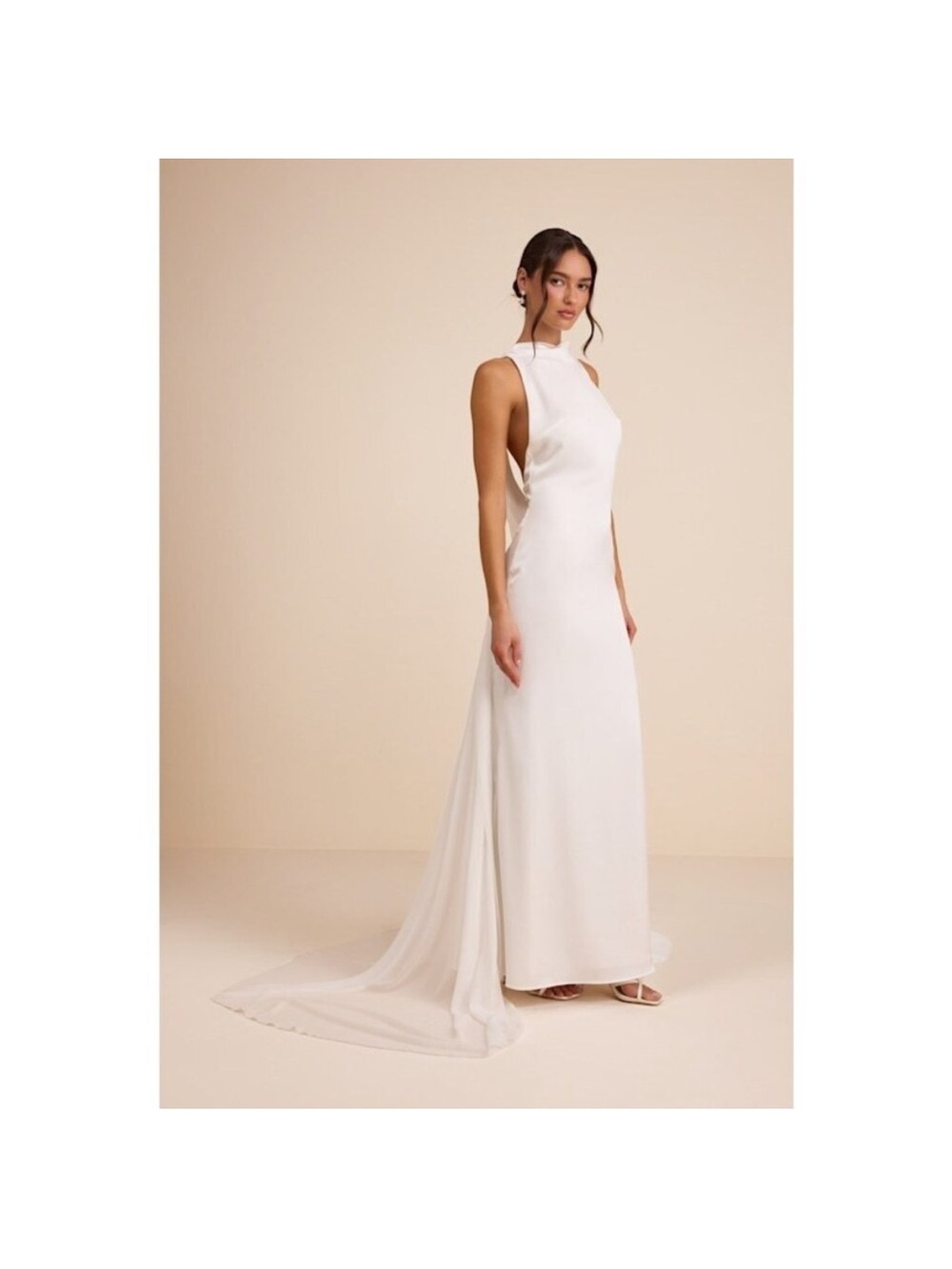 Lulu's Ivory High-Neck Halter Wedding Gown